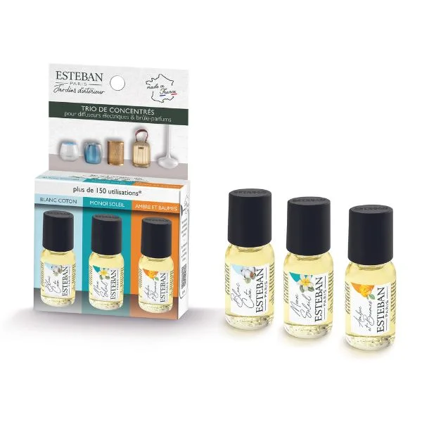 TRIO DE CONCENTRADO DE PERFUME (Blanc, monoï y ambre)